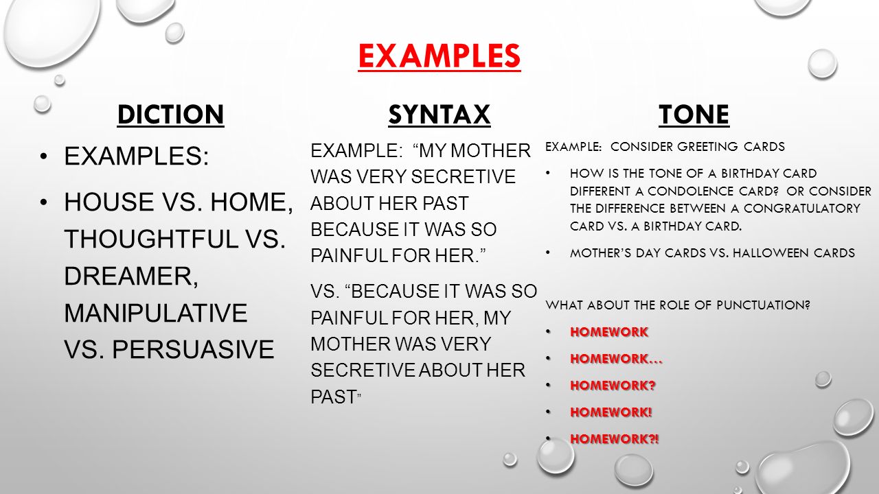 Syntax and diction essay
